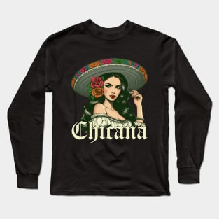chicana mexican latina girl Long Sleeve T-Shirt